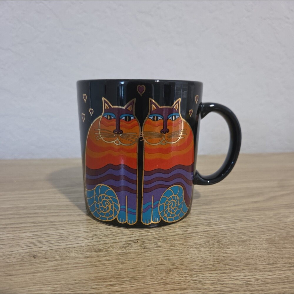 Vintage Laurel Burch Rainbow Cats Ceramic Coffee/Tea Mug